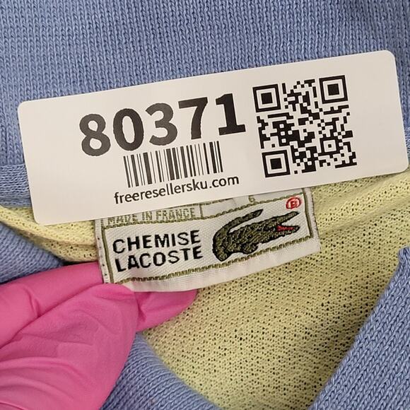 Vintage 90s Chemise Lacoste Polo Shirt Large 22x28 Stripes - Picture 6 of 13
